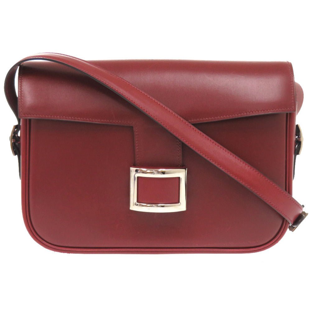 HERMES Shoulder Bag Box scarf Red Martine Women Used