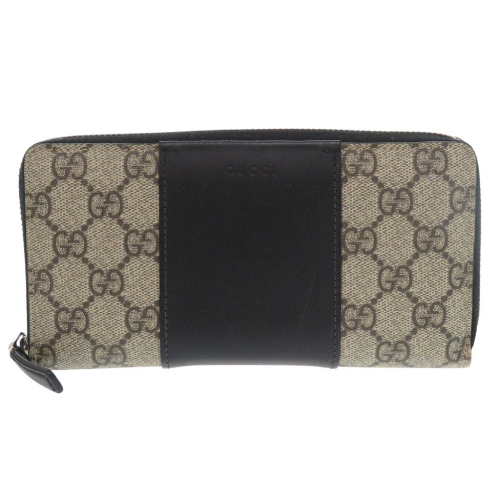 GUCCI Long Wallet Purse 451249 GG Supreme, Leather beige