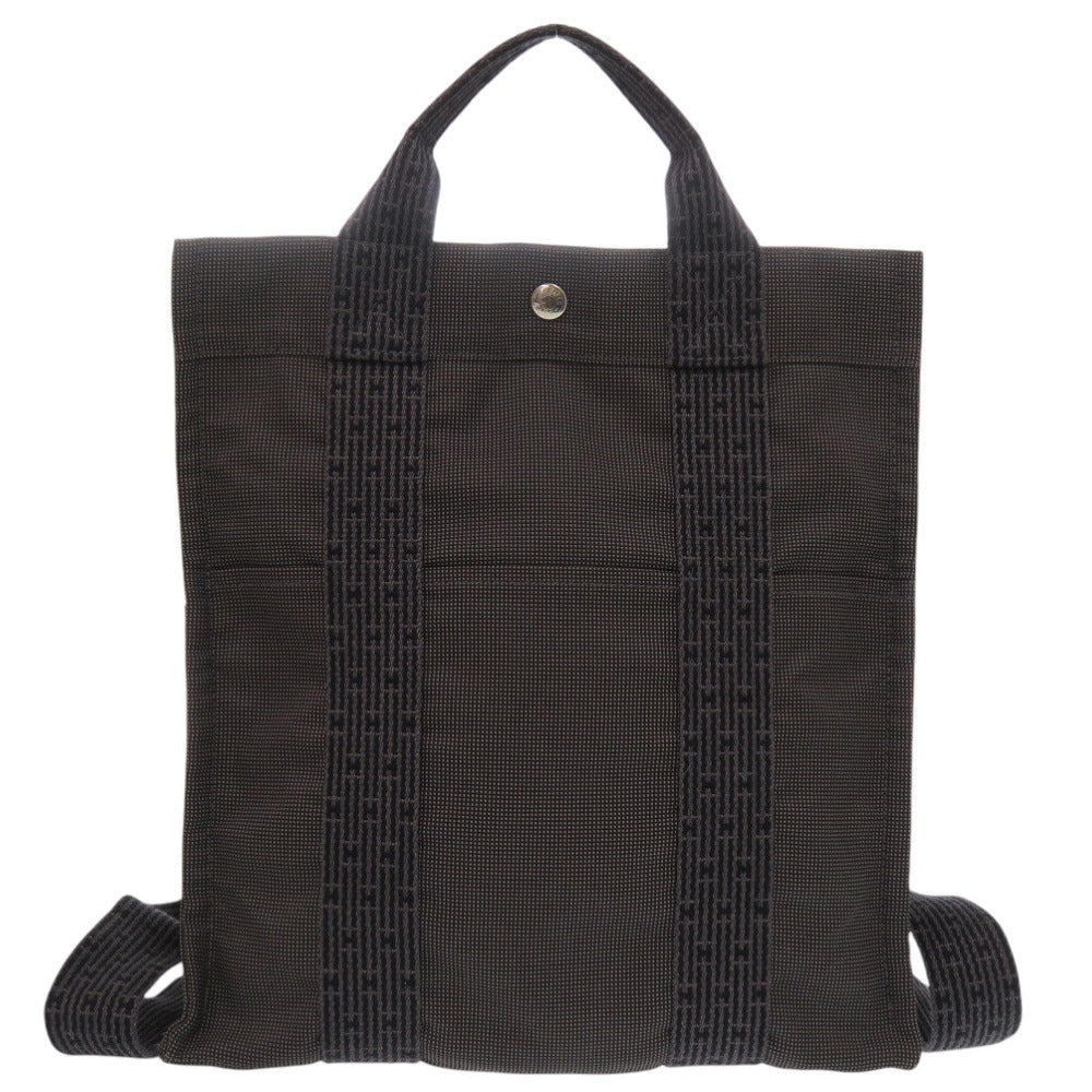 HERMES Backpack Nylon canvas gray Her Line Ad MM