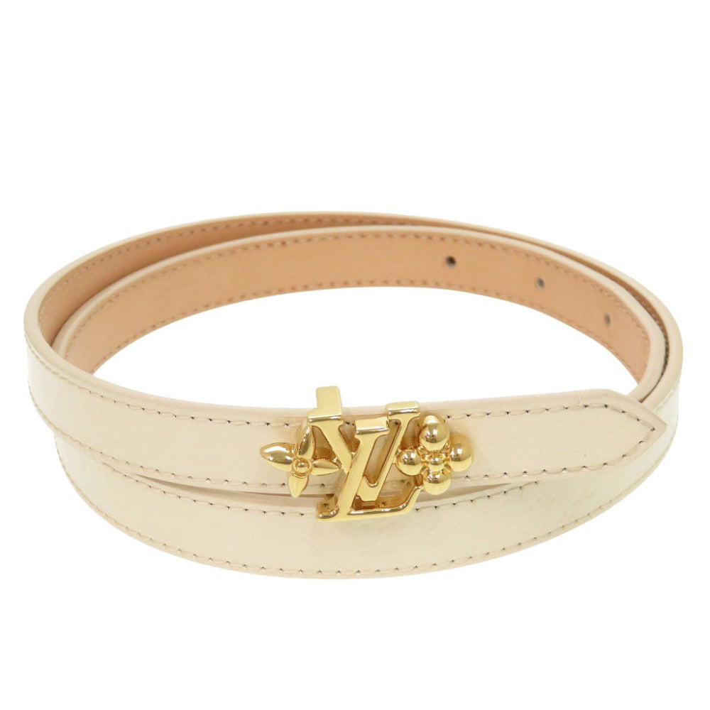 LOUIS VUITTON belt M8489 Patent leather Ecru LV Gram 15MM Reversible