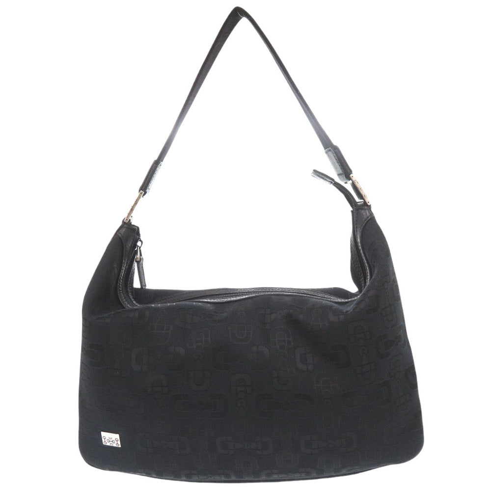 GUCCI Shoulder Bag 211523 canvas black Horsebit Pattern