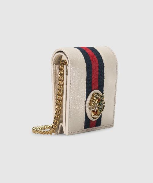 Gucci Rajah Chain Case Wallet White