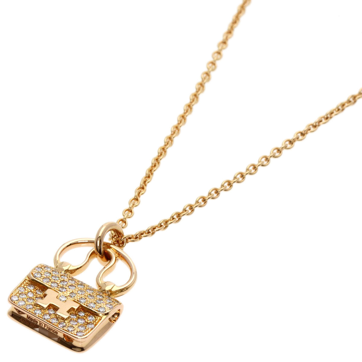 HERMES Necklace 18K Pink Gold gold Amulet Constance
