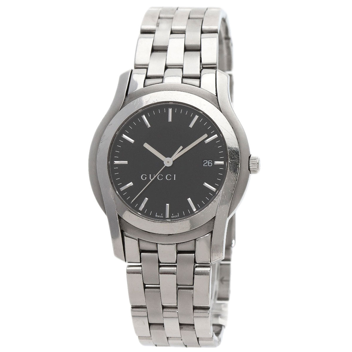 GUCCI Watches Quartz 5500XL Stainless Steel Silver Round face black dial