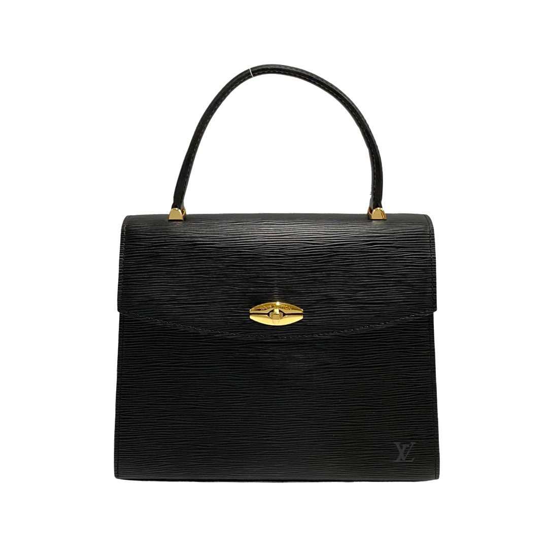 LOUIS VUITTON Handbag Epi Leather black Epi Malesherbes
