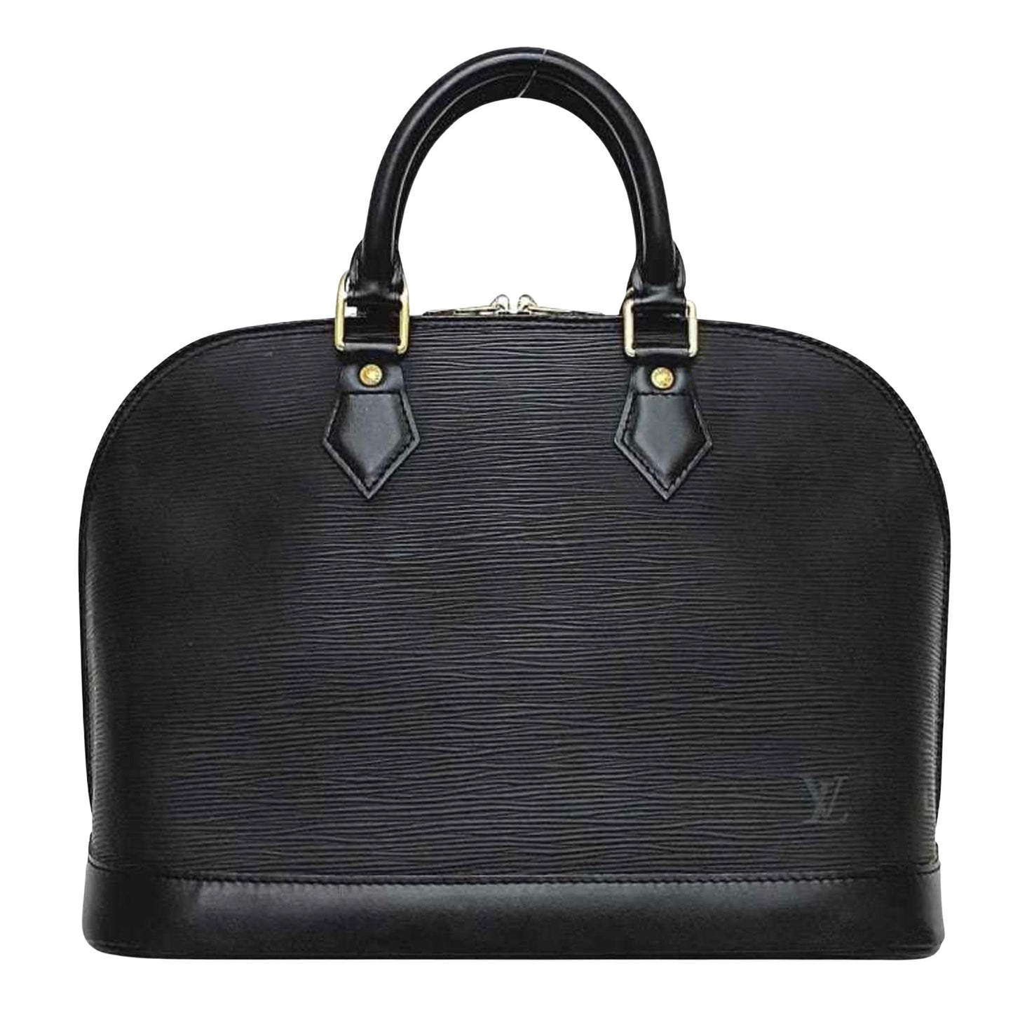 Louis Vuitton Black Leather Alma handbag bag