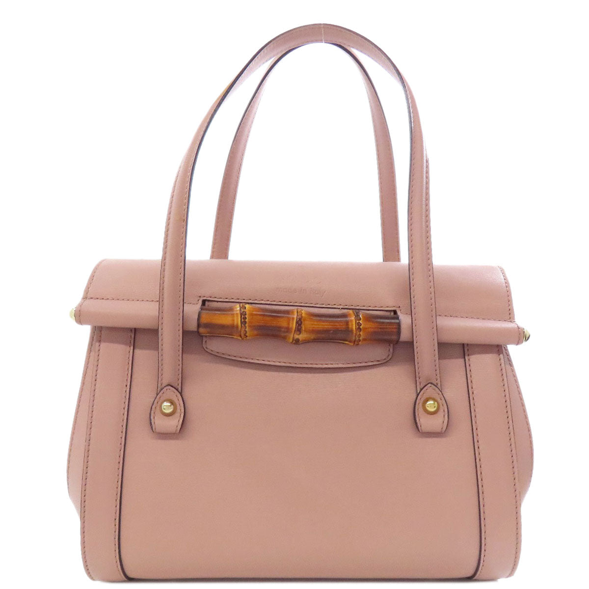 GUCCI Tote Bag 338989 leather pink Bamboo Women Used