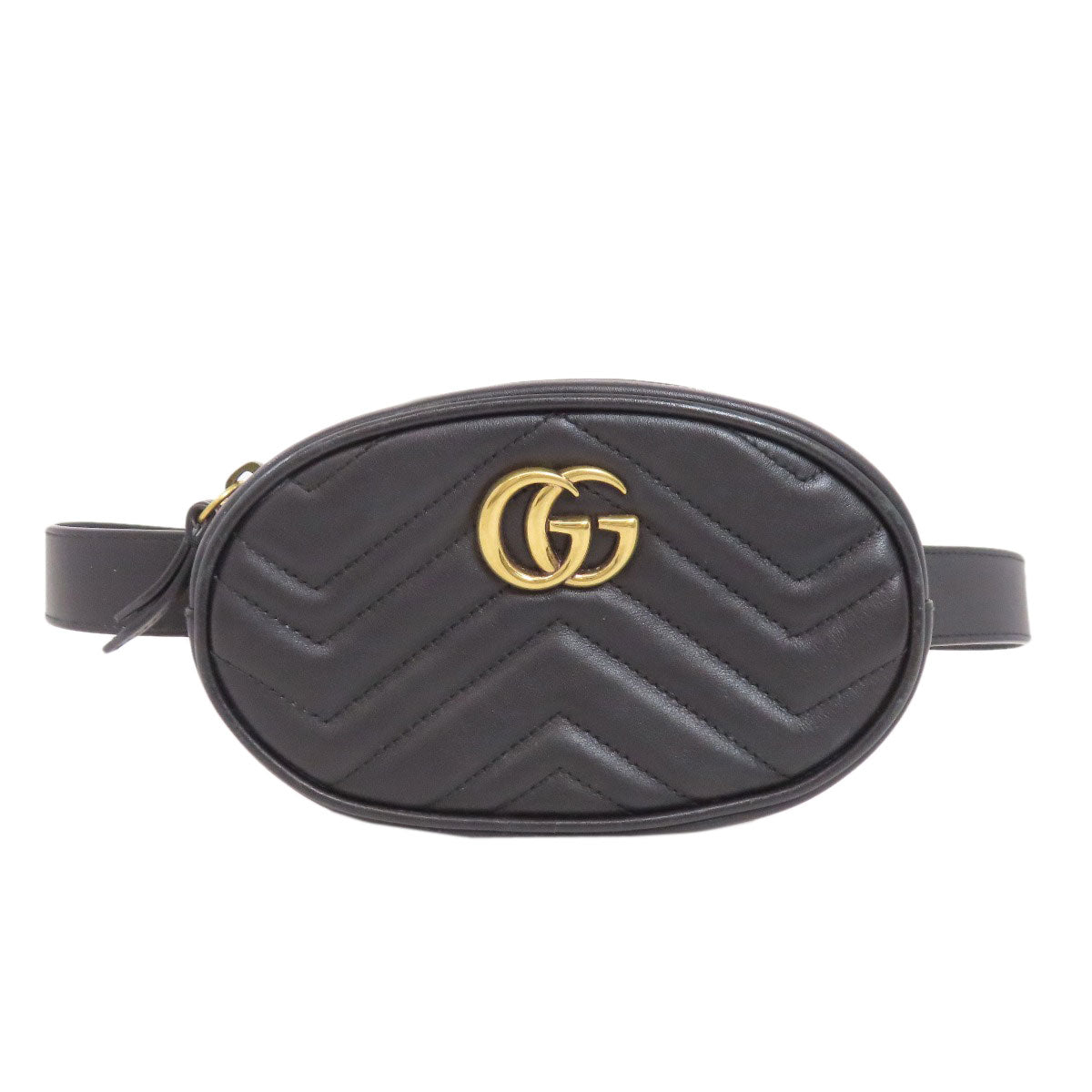 GUCCI Hip bag 476484 Calfskin black GG Marmont