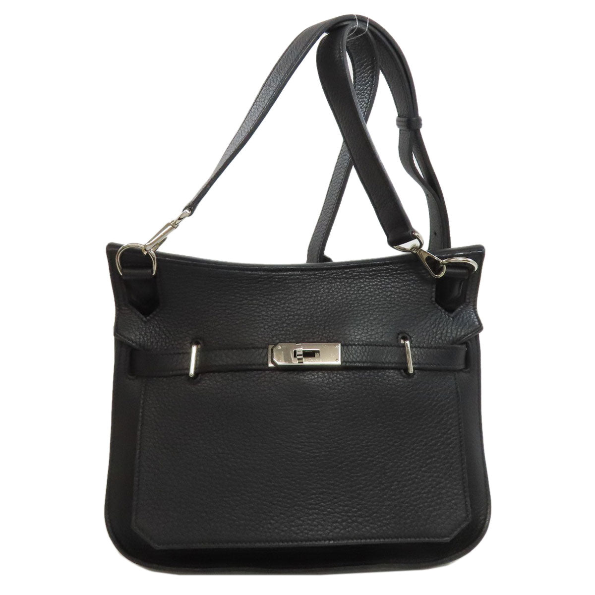 HERMES Shoulder Bag Taurillon Clemence black Gypsiere 28 SilverMetal