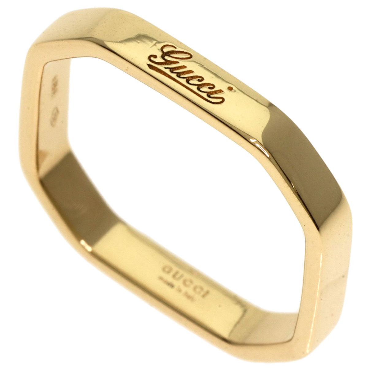 GUCCI Ring 18K Yellow Gold gold Octagonal # 12