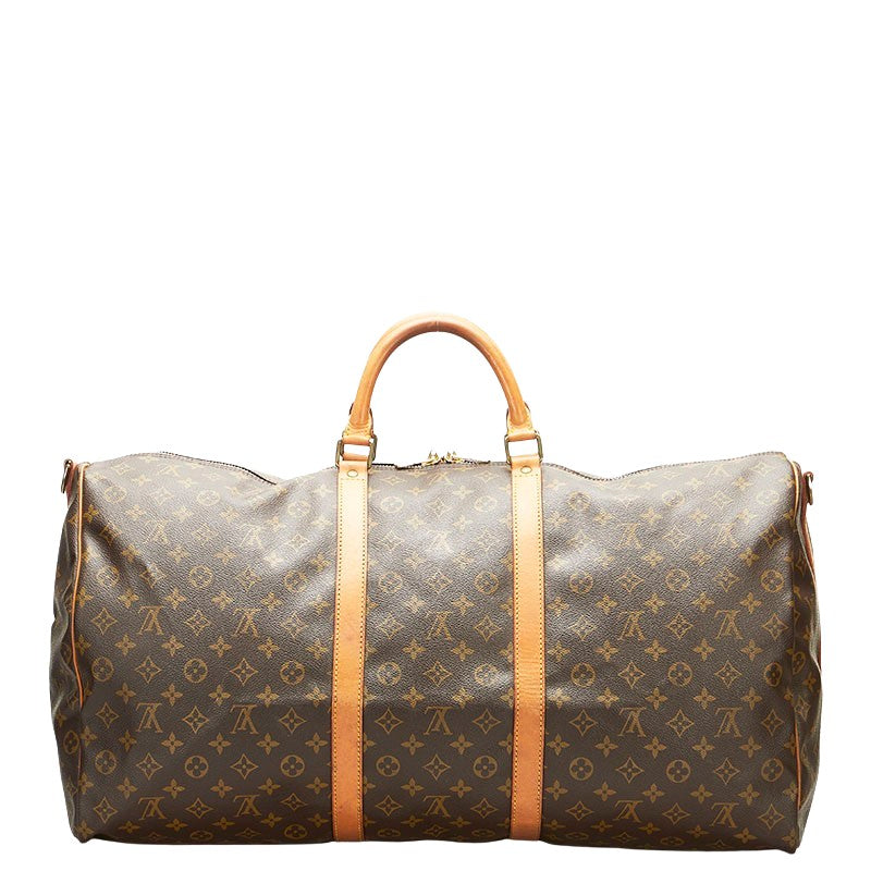 Louis Vuitton Brown Canvas Keepall Bandoulière 60 travel bag