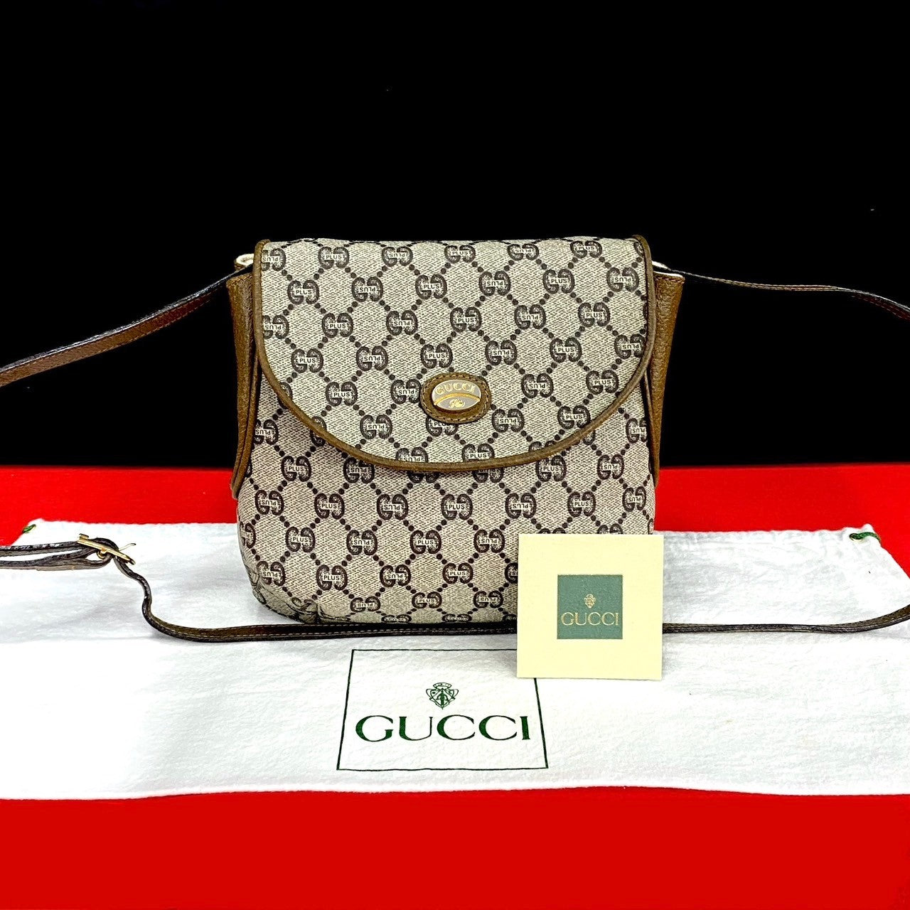 GUCCI Shoulder Bag leather Brown