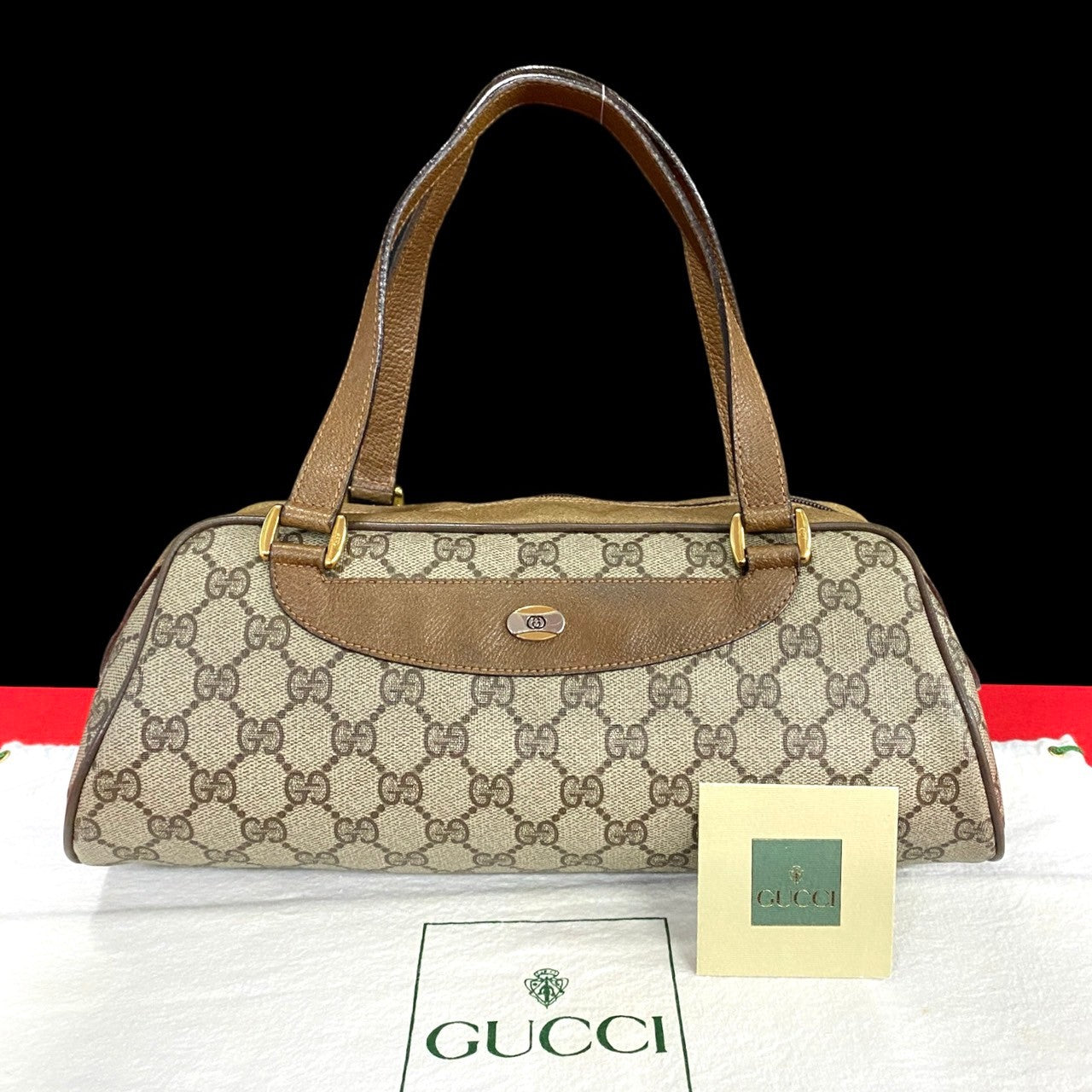GUCCI Handbag leather Brown