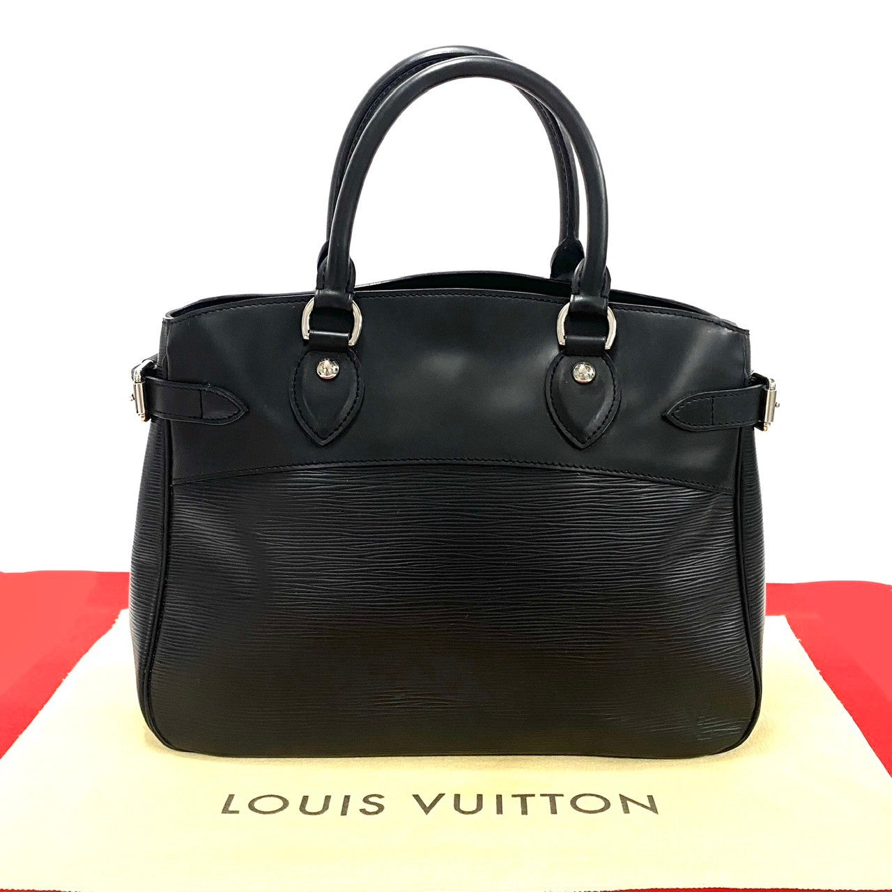 LOUIS VUITTON Handbag leather black Passy PM