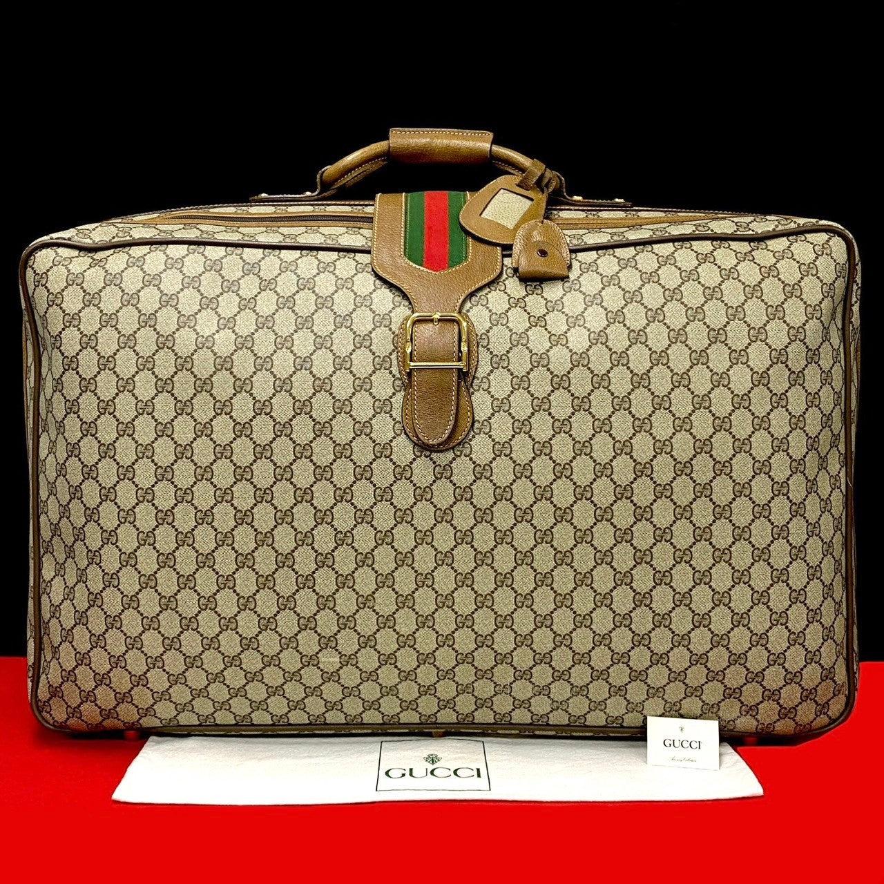GUCCI Boston Duffel bag leather Brown Sherry line