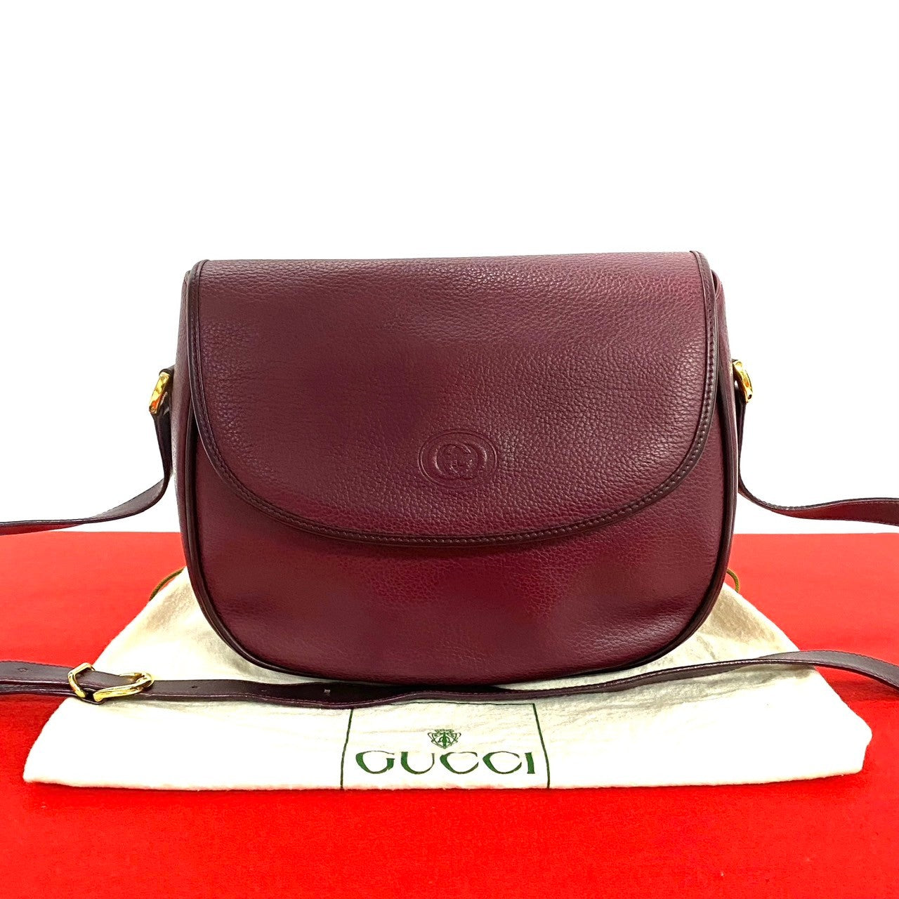 GUCCI Shoulder Bag leather purple