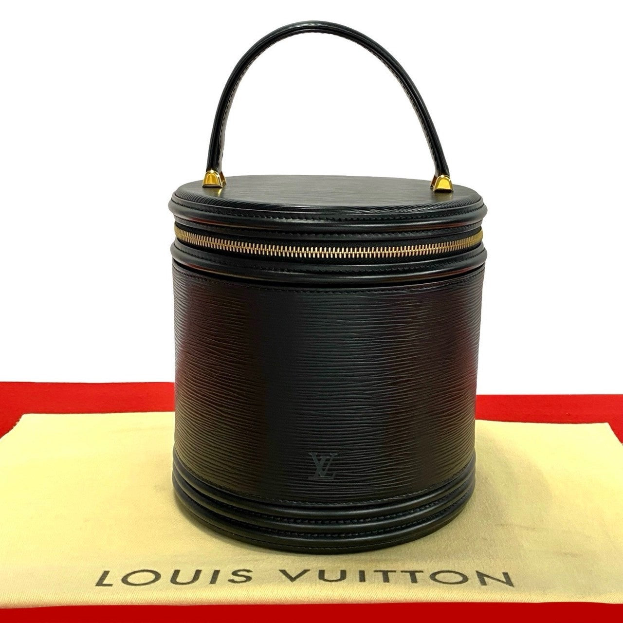 LOUIS VUITTON Handbag leather black Epi Cannes