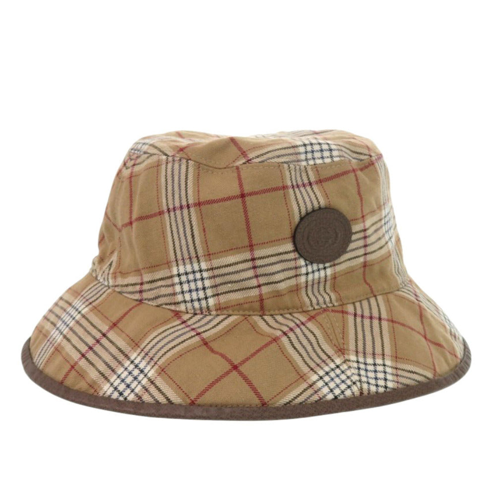 GUCCI Other hats GG Supreme Brown Reversible Bucket Hat Check Pattern mens Used