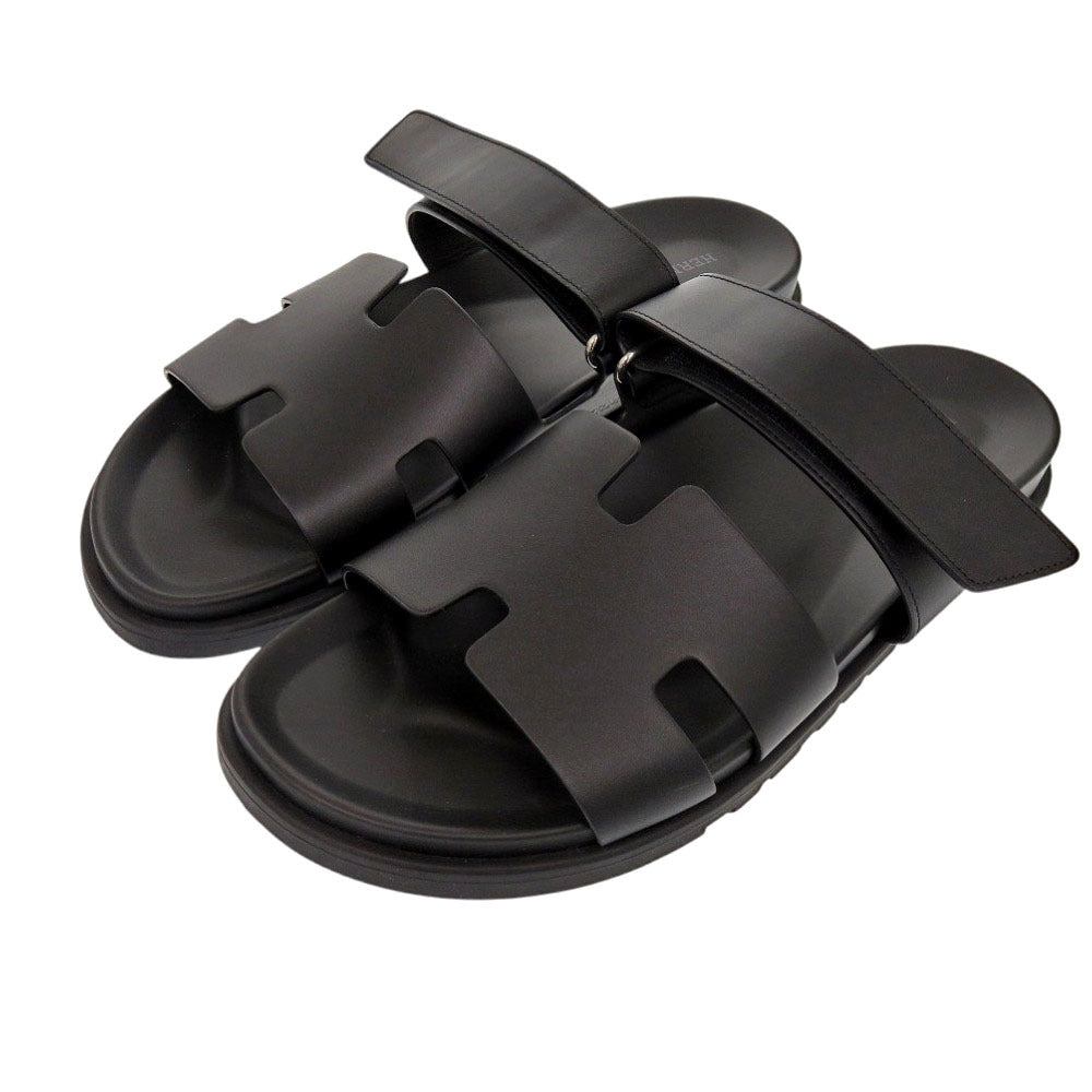 HERMES Sandals 222000ZH Calfskin, Chevre black Shipre mens 44 Used