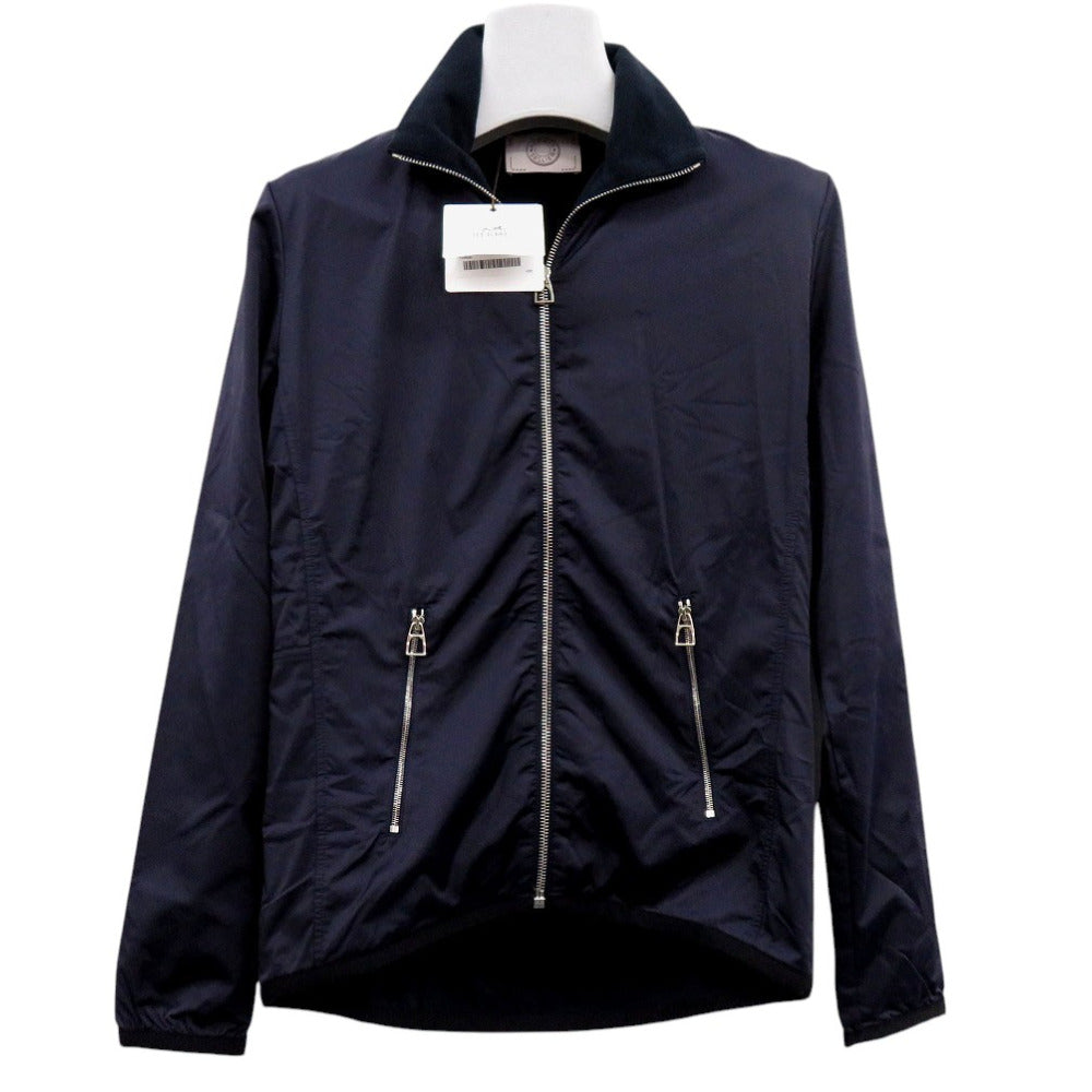 HERMES Nylon jacket 800165E Nylon Navy Warm-up fleece jacket mens S Used