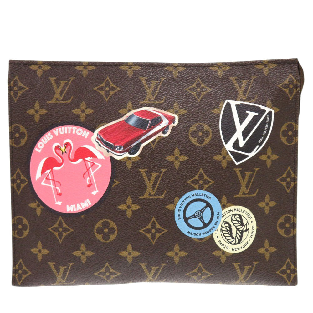 LOUIS VUITTON Clutch bag M41438 Monogram canvas Brown World Tour Monogram posh toilette unisex(Unisex) Used