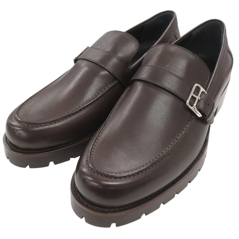 HERMES Leather shoes leather Dark brown 42.5