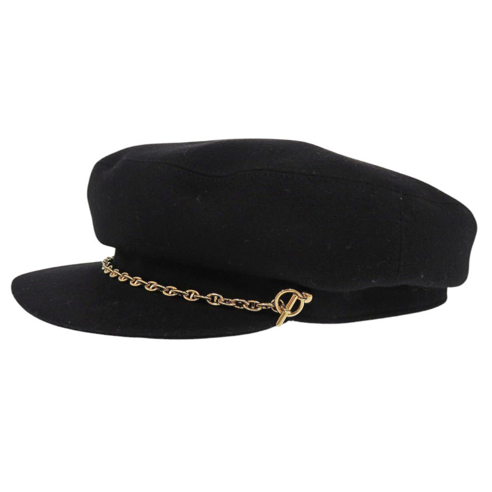 HERMES Other hats cashmere black Belleil Chene Dunkle 58