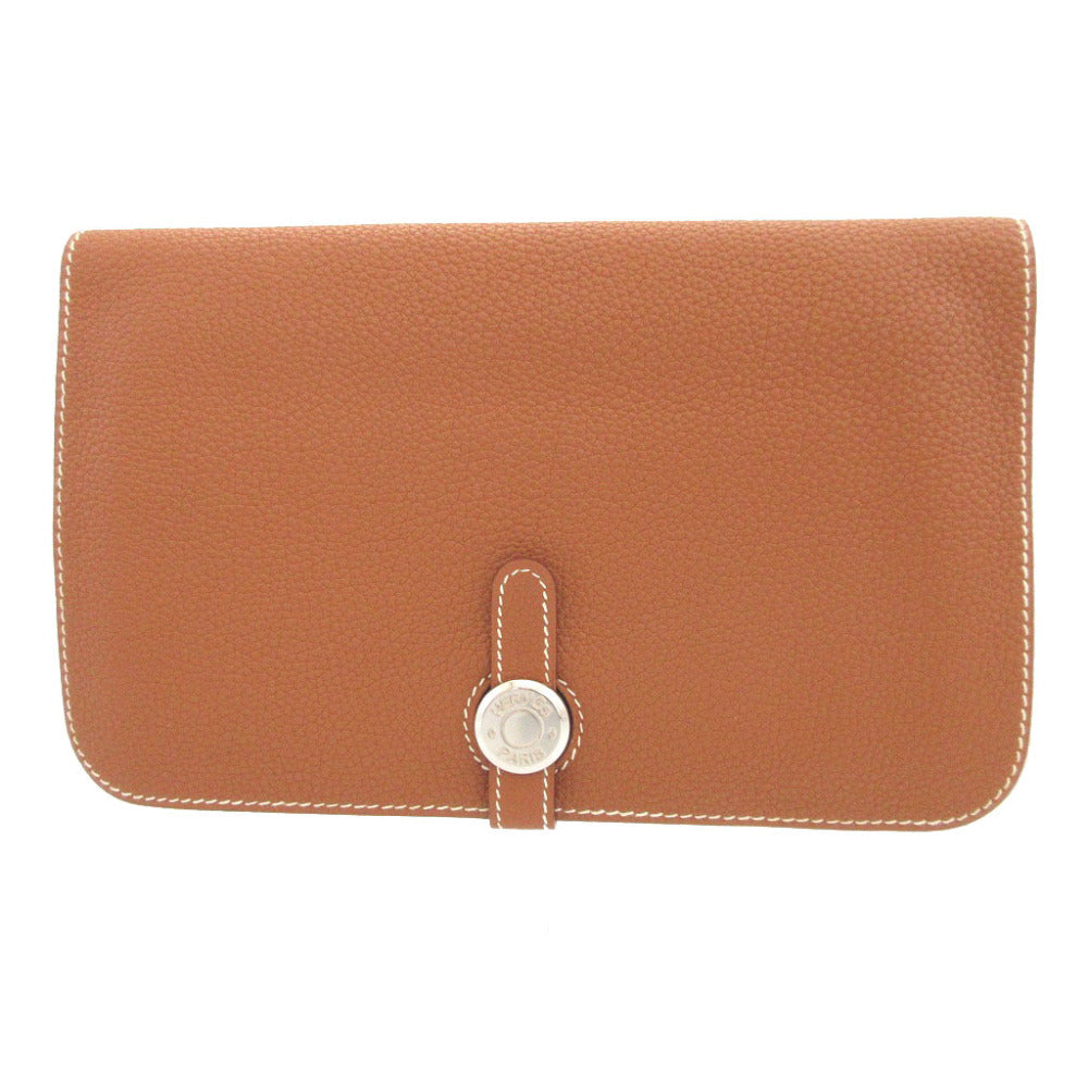 HERMES Long Wallet Purse Togo gold Dogon GM