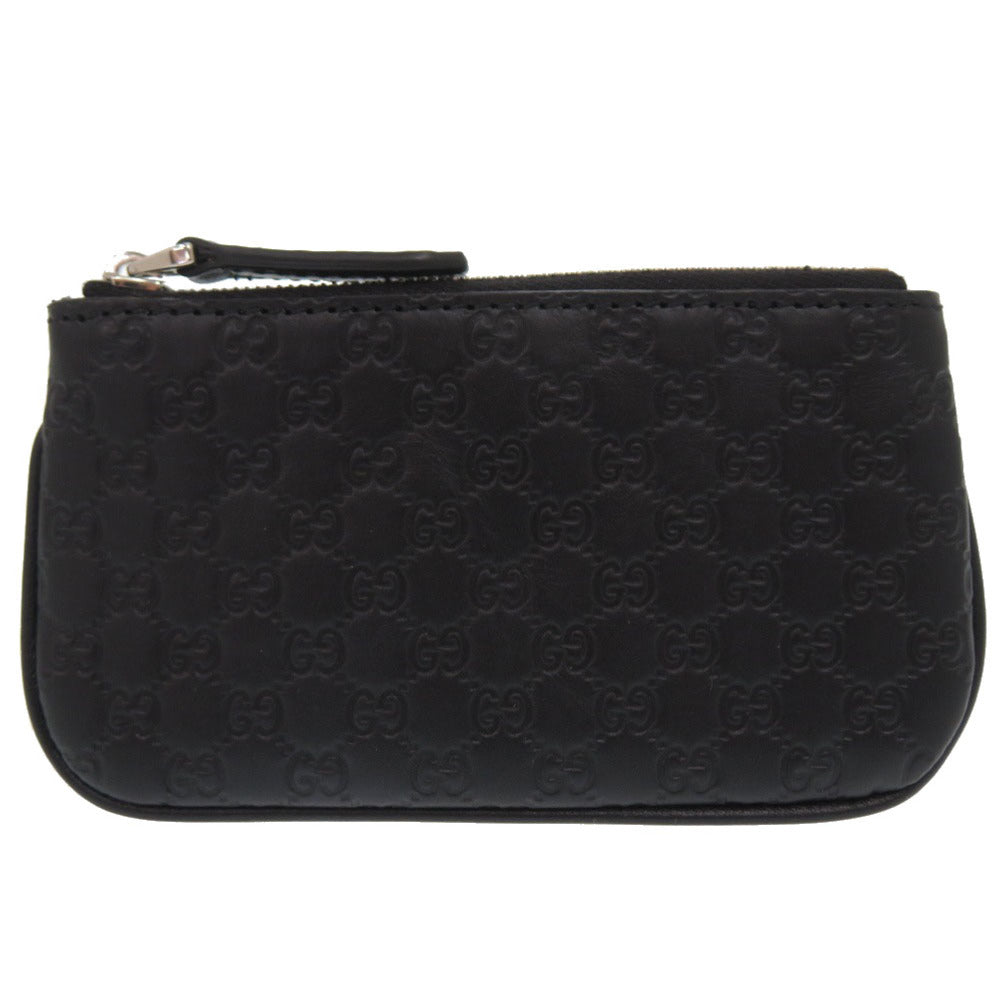 GUCCI Coin case 544476 leather black Micro Guccissima with key ring