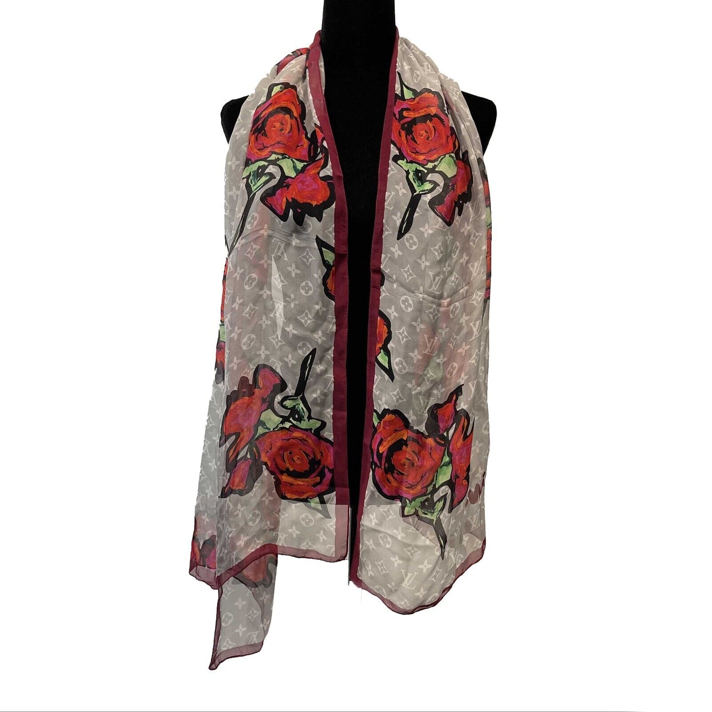 LOUIS VUITTON - Silk Rose Shall - Multicolor XL Scarf