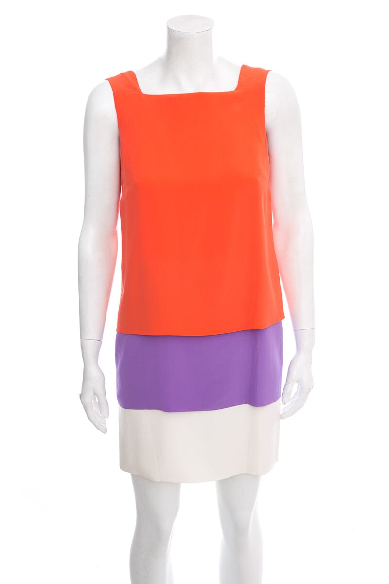 Gucci Coral Color Block Sleeveless Dress SZ 38