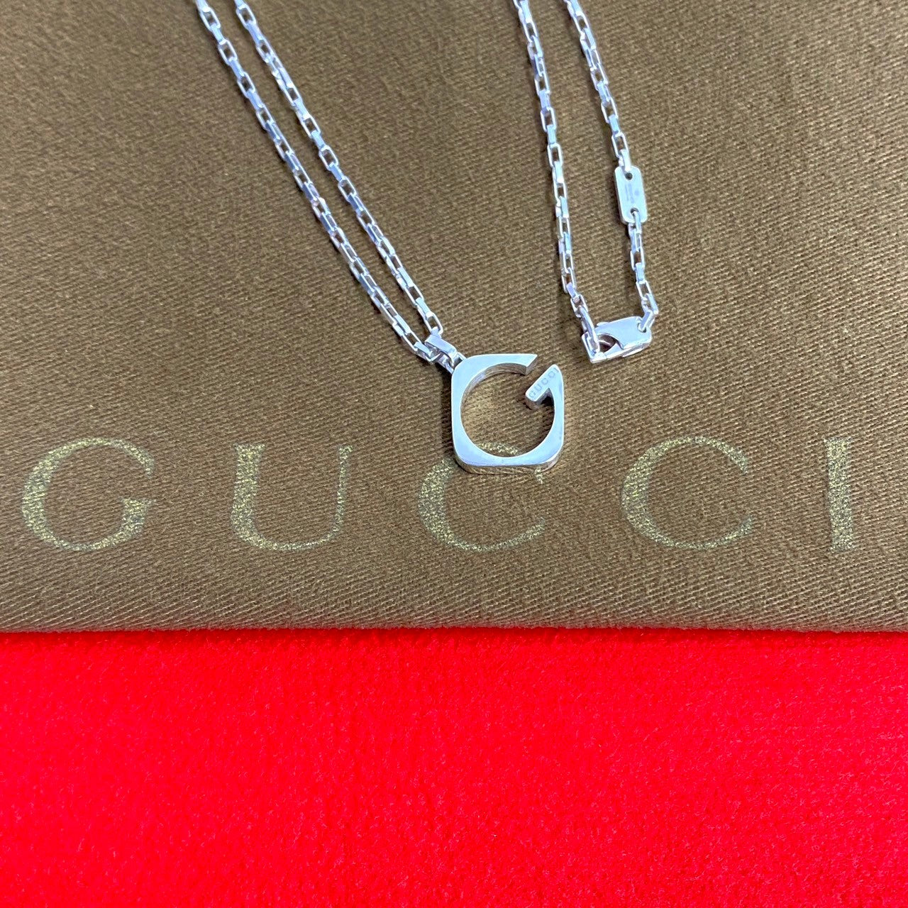 GUCCI Necklace Silver925 Silver G logo motif Women Used