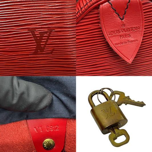 LOUIS VUITTON Handbag leather Red Epi Speedy 25