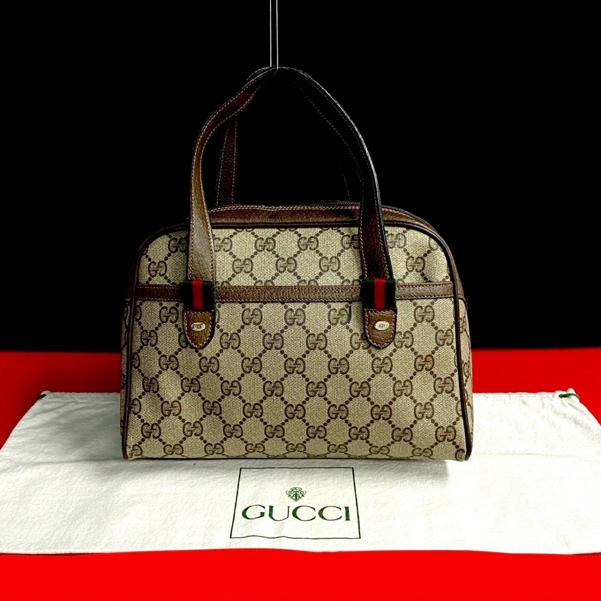 GUCCI Handbag leather Brown Sherry line