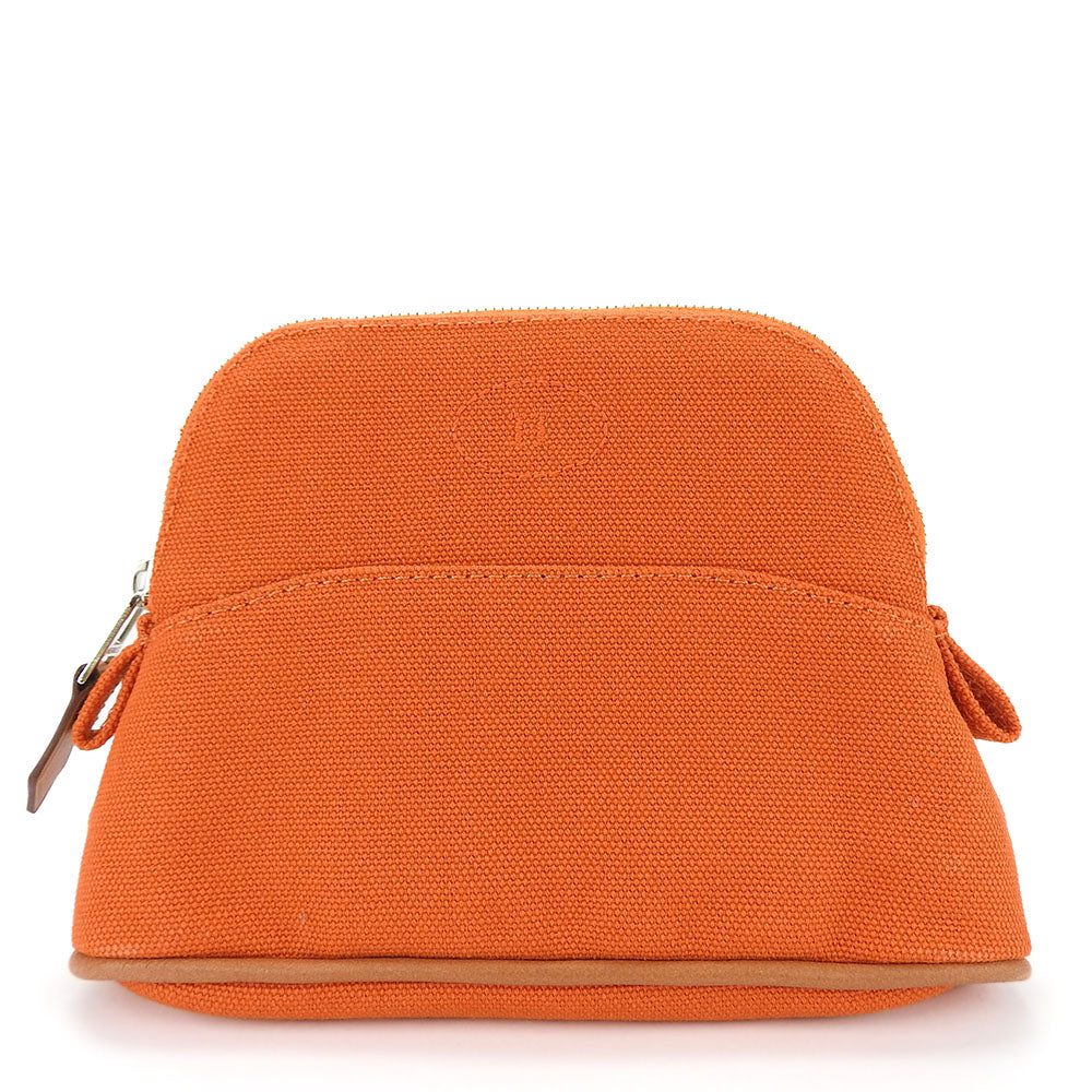 HERMES Pouch cotton ORANGE FEU Bolide Mini Mini Women Used