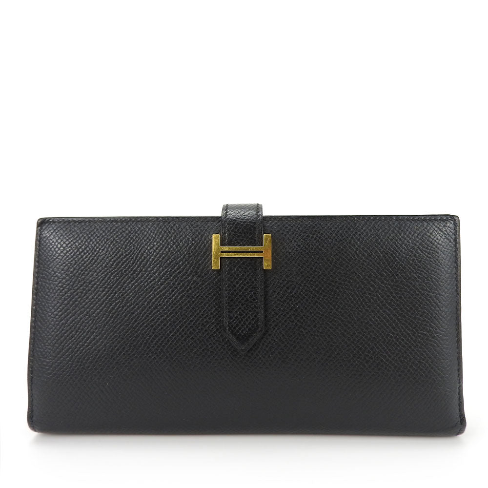 HERMES Long Wallet Purse Epsom black Beansufla