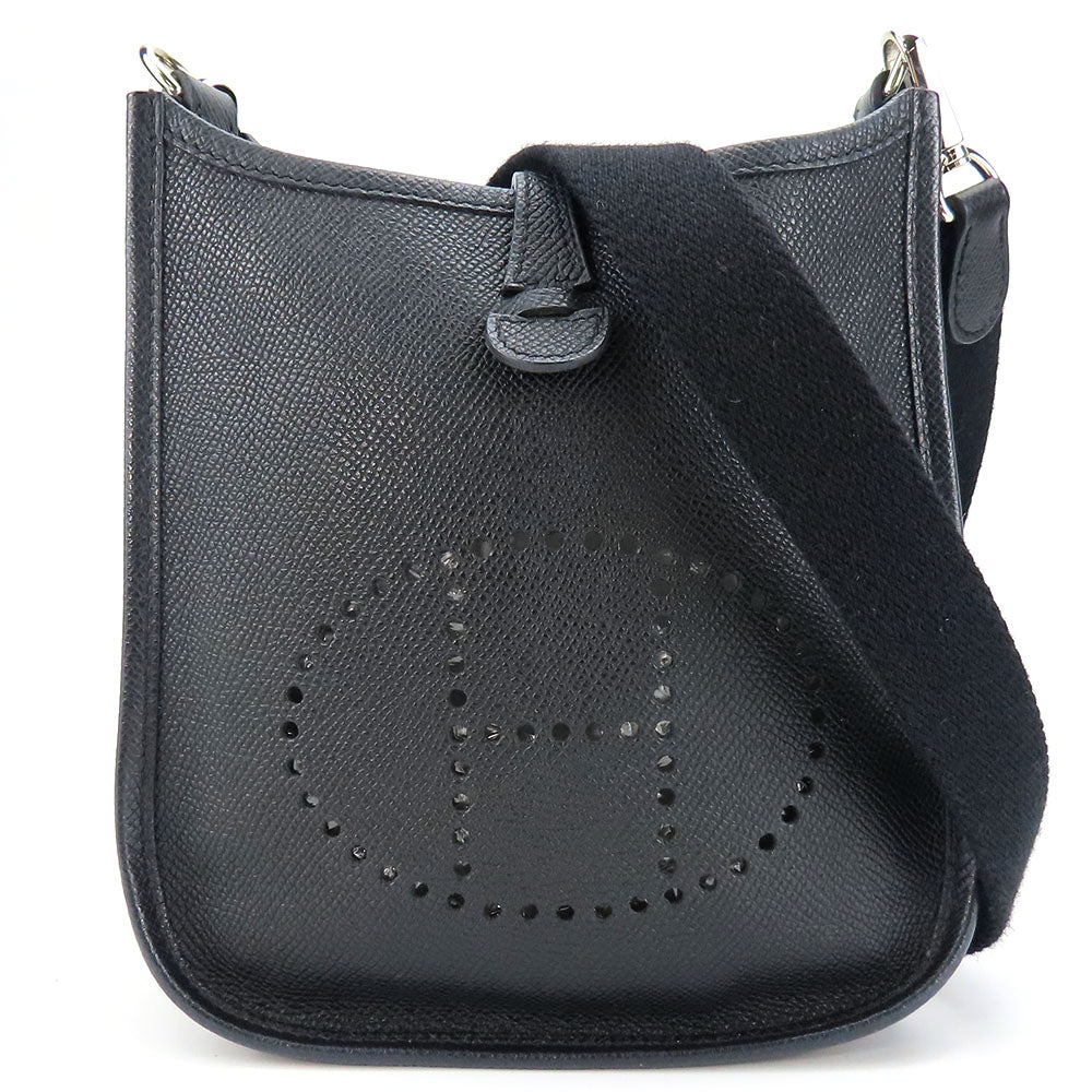 HERMES Shoulder Bag Epsom black Evelyn TPM Women Used