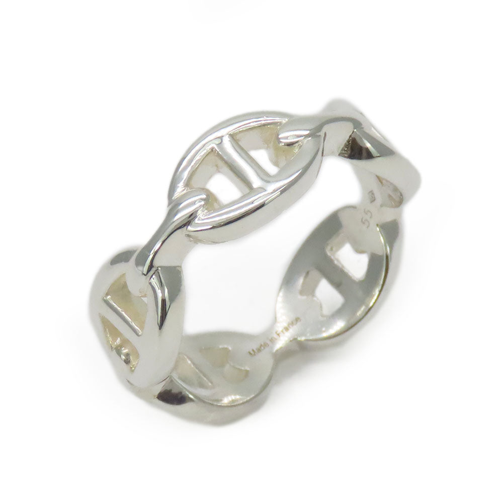 HERMES Ring Silver925 Silver Anchene Chene Dunkle Women Used