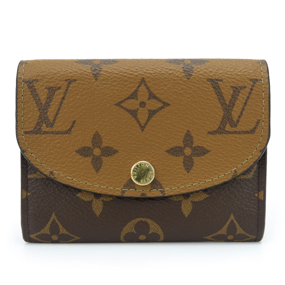 LOUIS VUITTON Bifold Wallet M82333 Monogram reverse Brown Portefeuille Rosalie Women Used