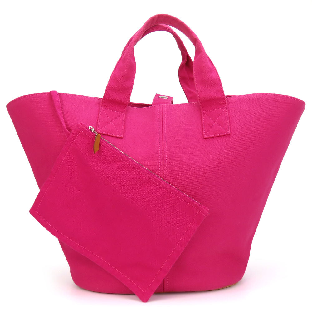 HERMES Tote Bag canvas pink Panier de Plage MM Women Used