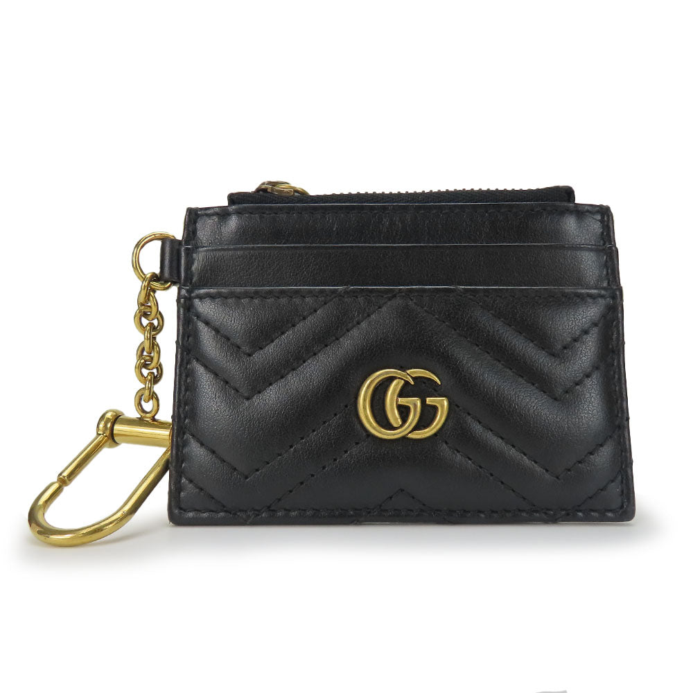 GUCCI Coin case 627064 leather black GG Marmont