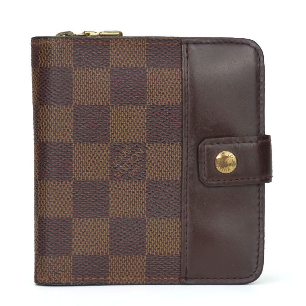 LOUIS VUITTON Bifold Wallet N61668 Damier Ebene Compact zip