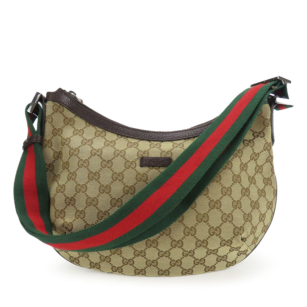 GUCCI Shoulder Bag 182092 GG canvas, leather beige Sherry line Women Used