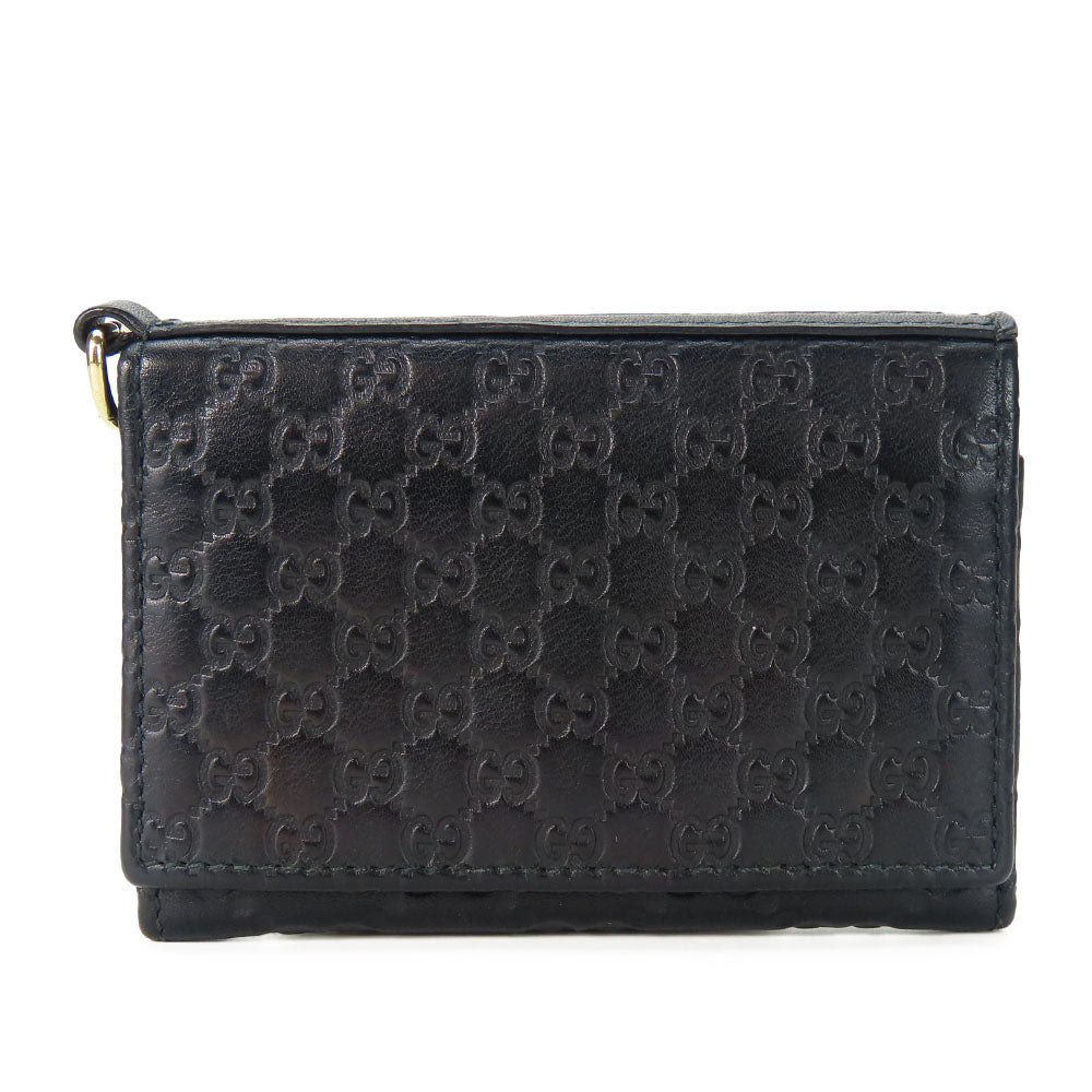 GUCCI Card Case 323401 Sima leather black unisex(Unisex) Used