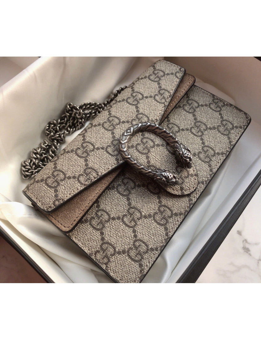 Gucci Dionysus Collection GG Supreme Canvas Super Mini Bag