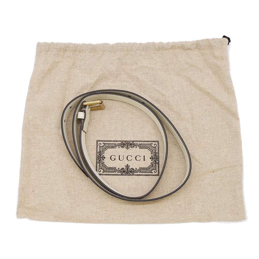 GUCCI GG Supreme Ophidia belt bag White/Beige 674081 GG SupremeCanvas Leather