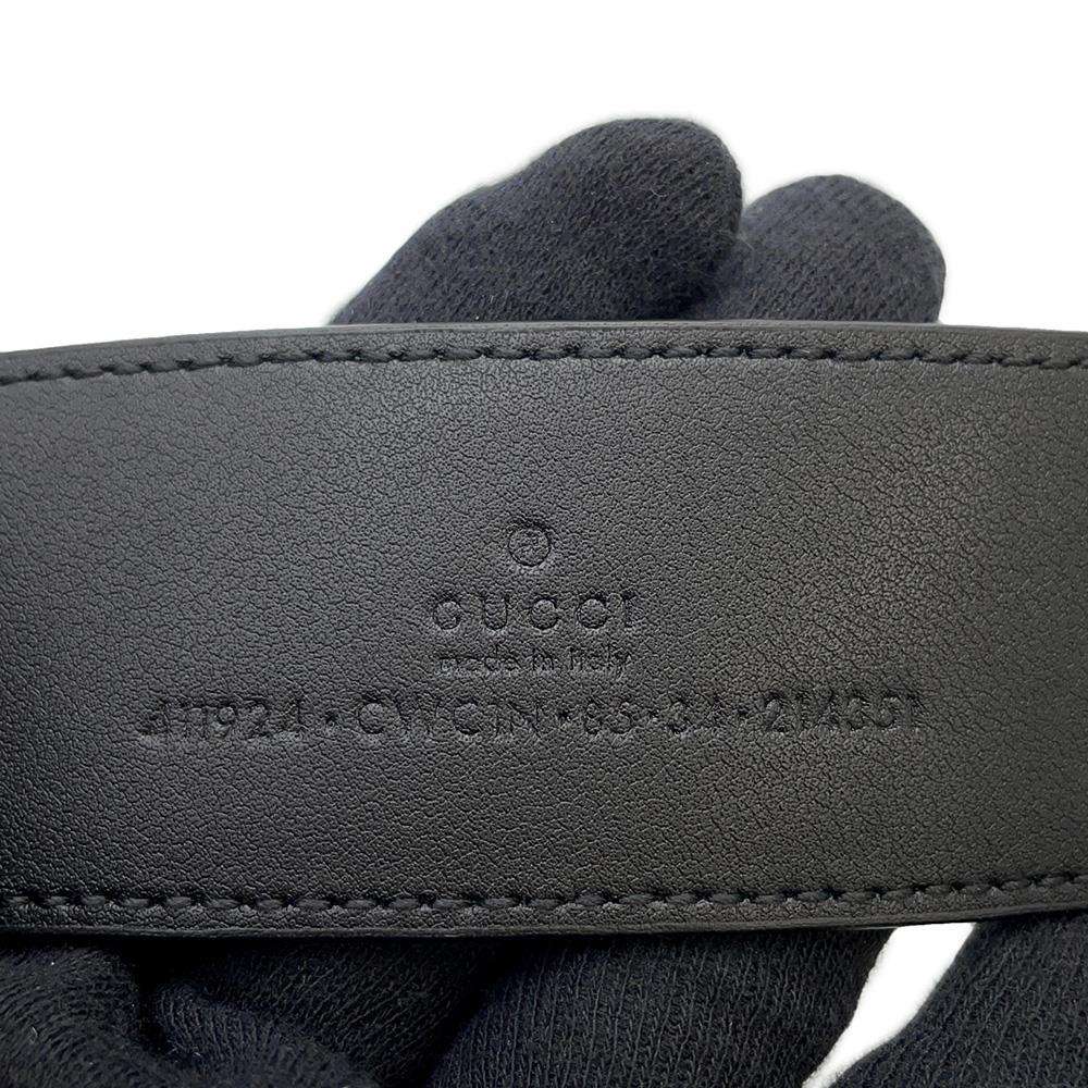 GUCCI Signature Leather Belt Black 411924 Leather Size 90
