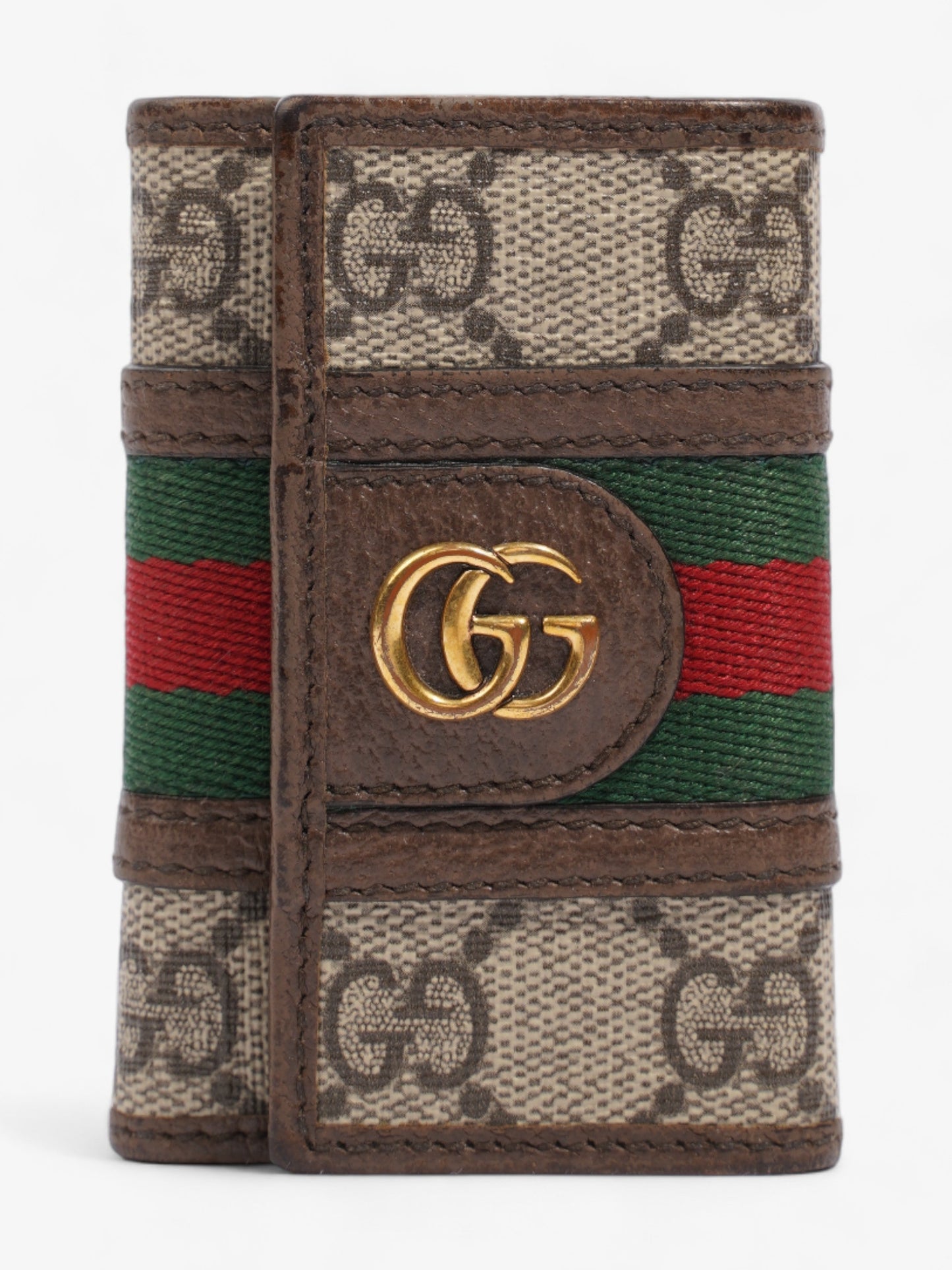 Gucci Key Case Supreme / Green / Red Coated Canvas