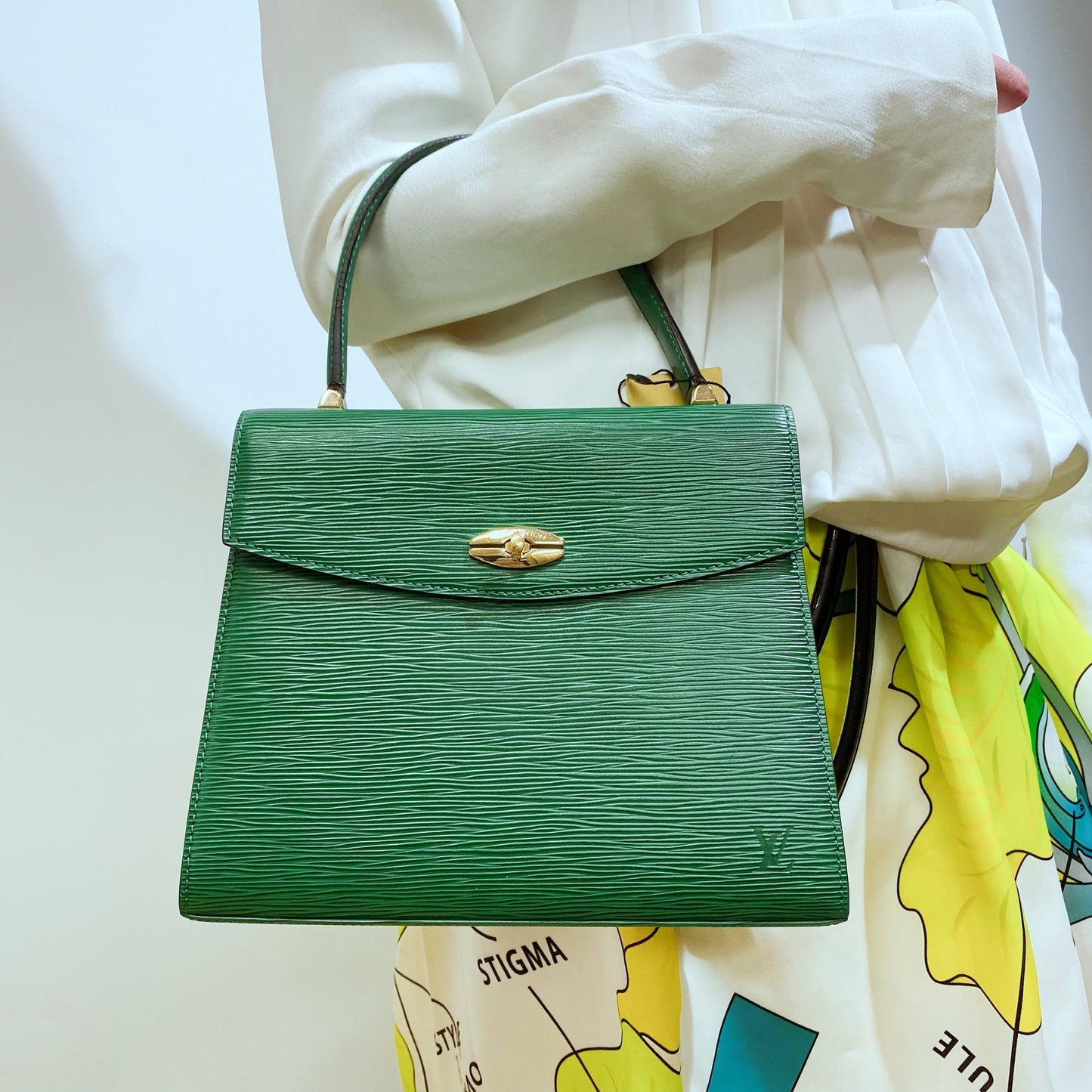 Louis Vuitton Green Leather Marlesherbes Bag
