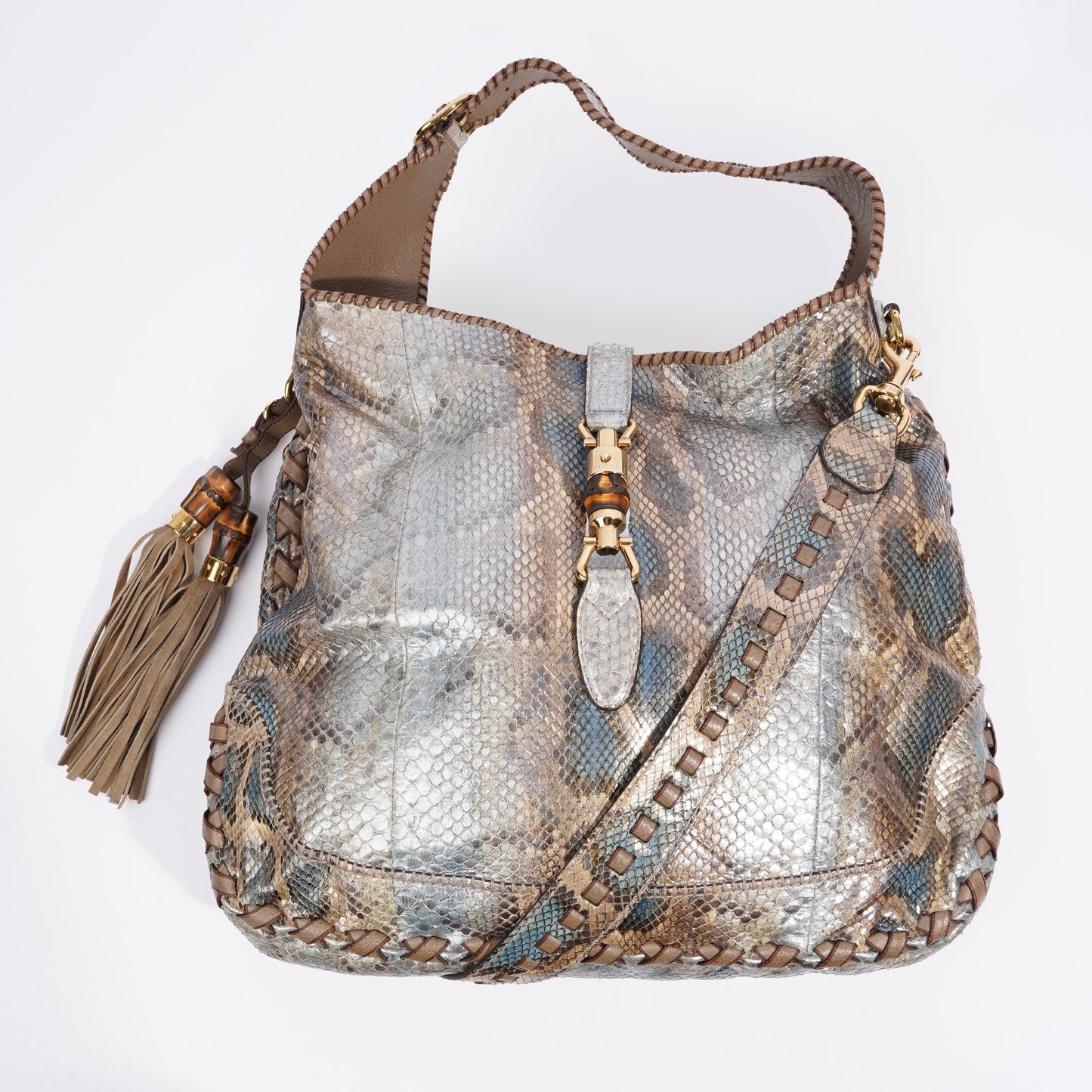 Gucci Jackie Tote Grey Python